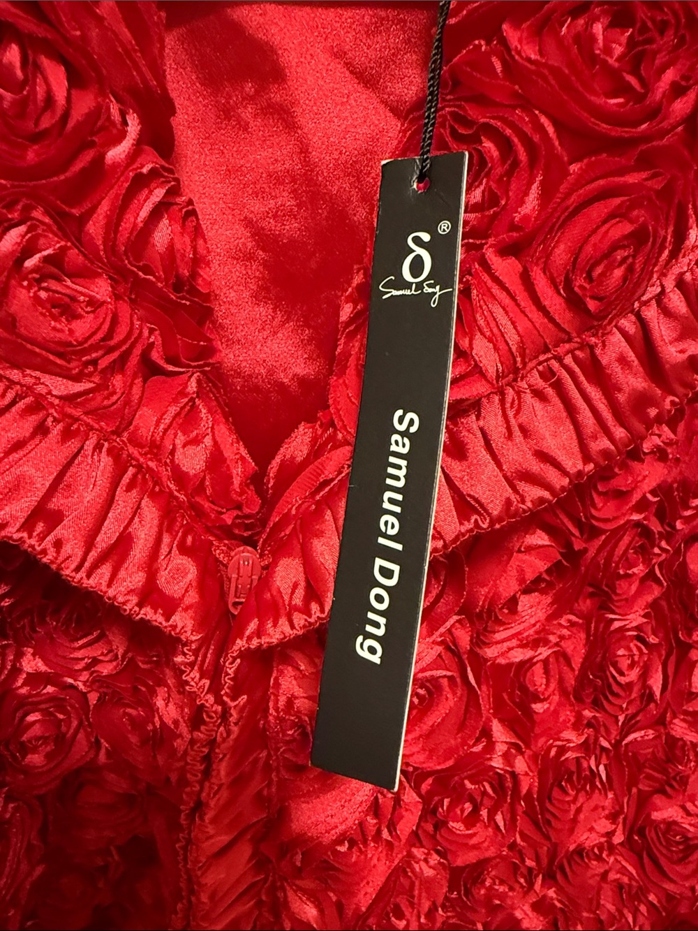 Samuel Dong Red Rosette Coquette Modern Romantic Jacket - XL - Picture 2 of 10